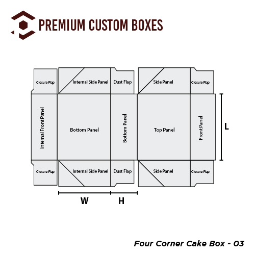 Custom Four Corner Cake Boxes | Premium Custom Boxes