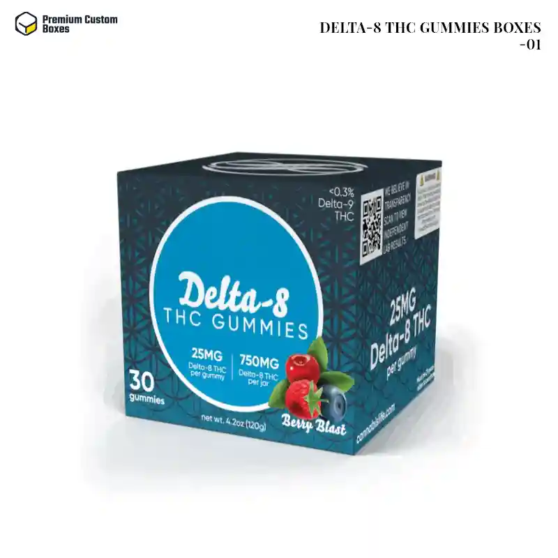 Custom Delta-8 THC Gummies Boxes