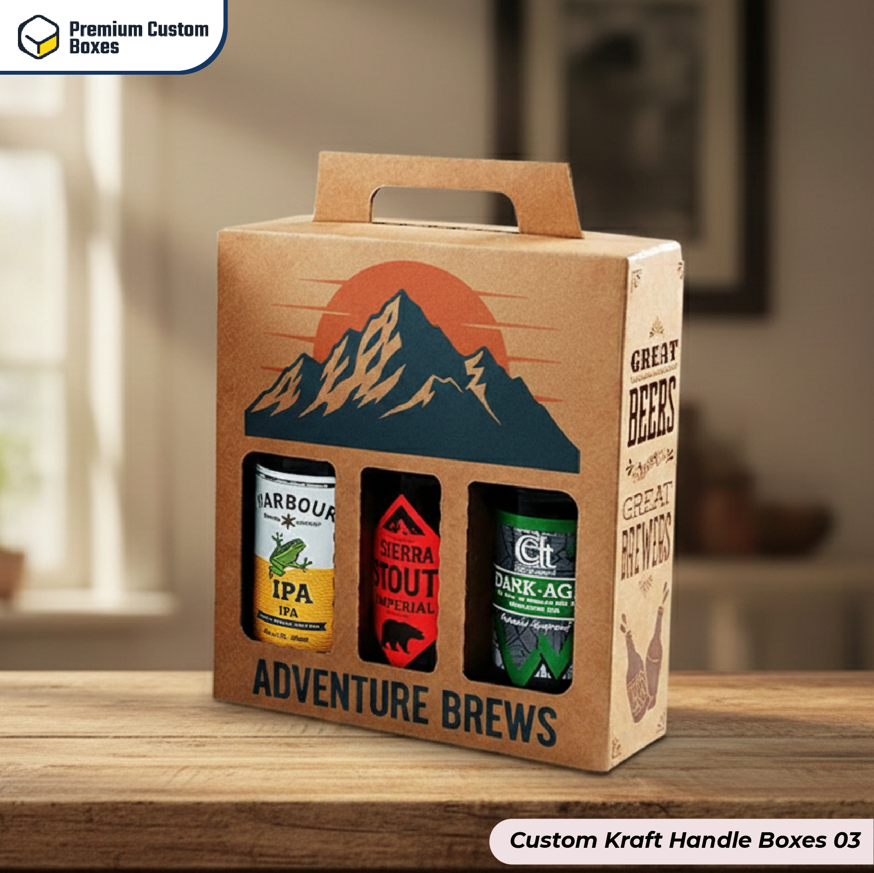 Custom Kraft Handle Boxes