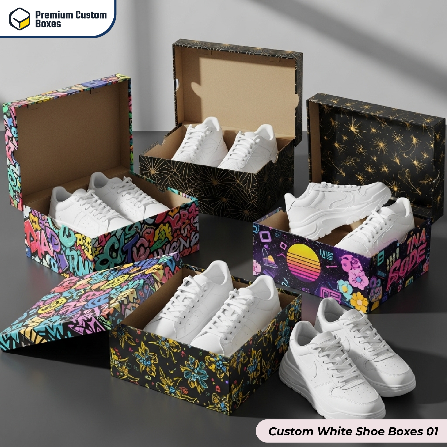 Custom White Shoe Boxes