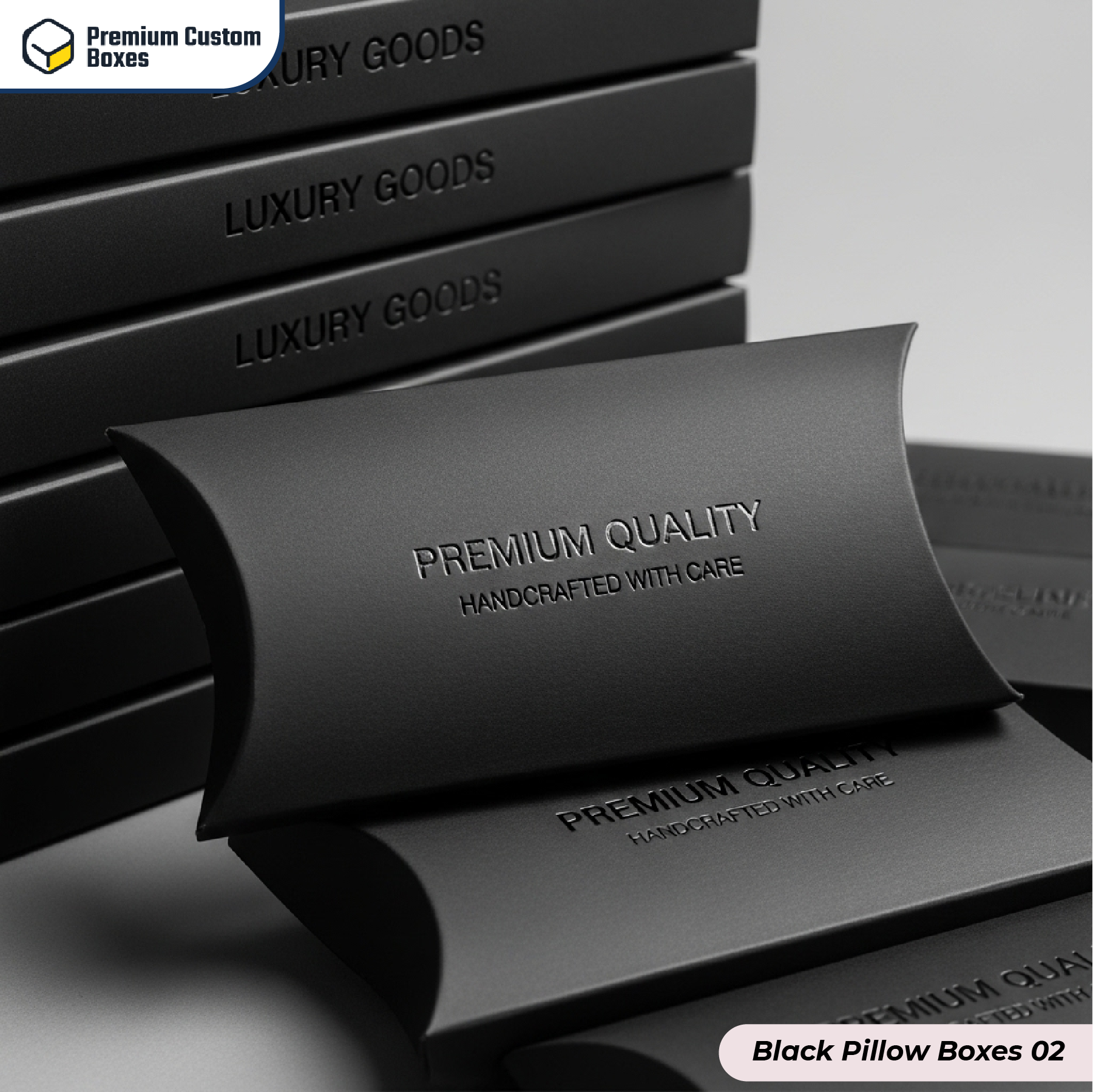 Custom Black Pillow Boxes