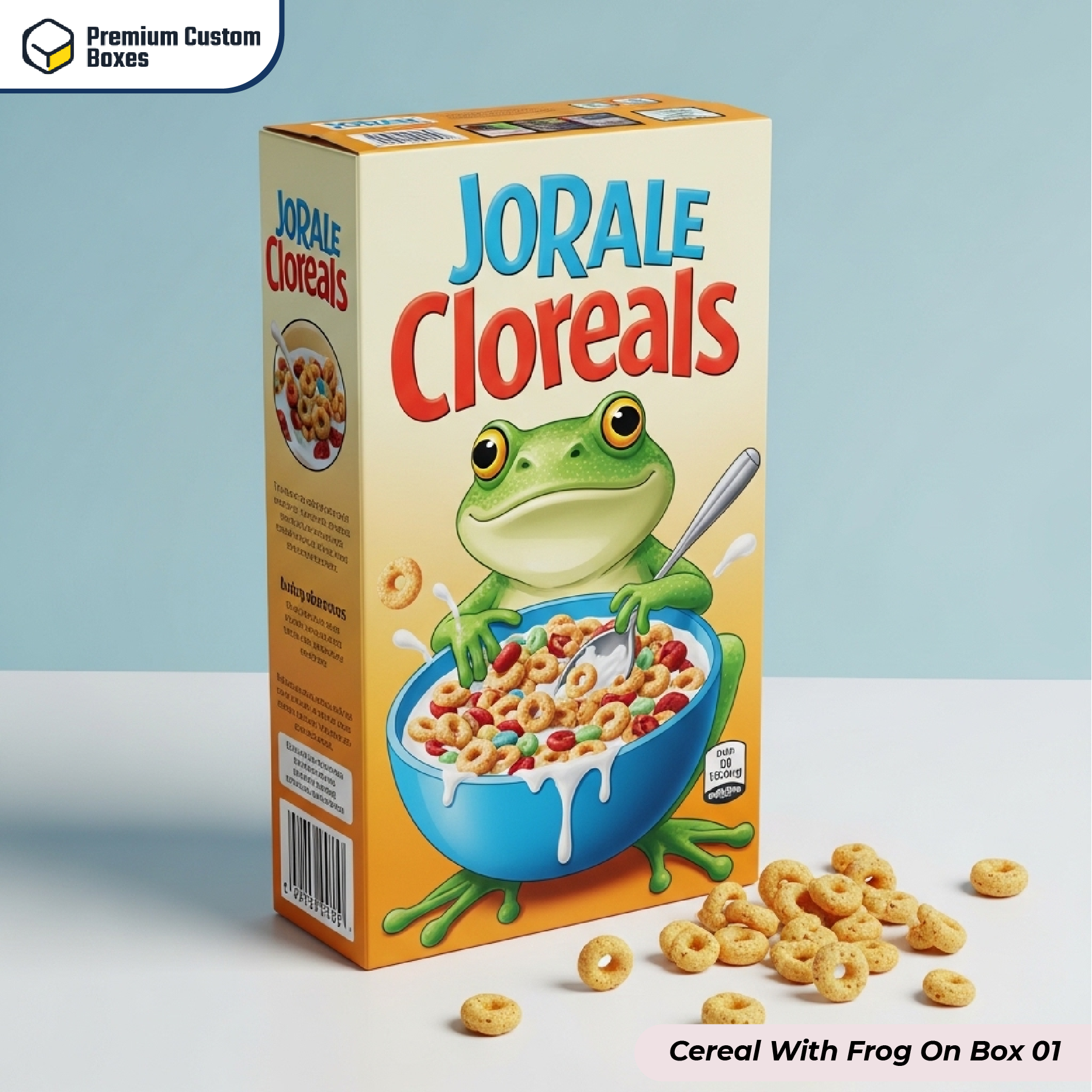 Custom Cereal With Frog On Box