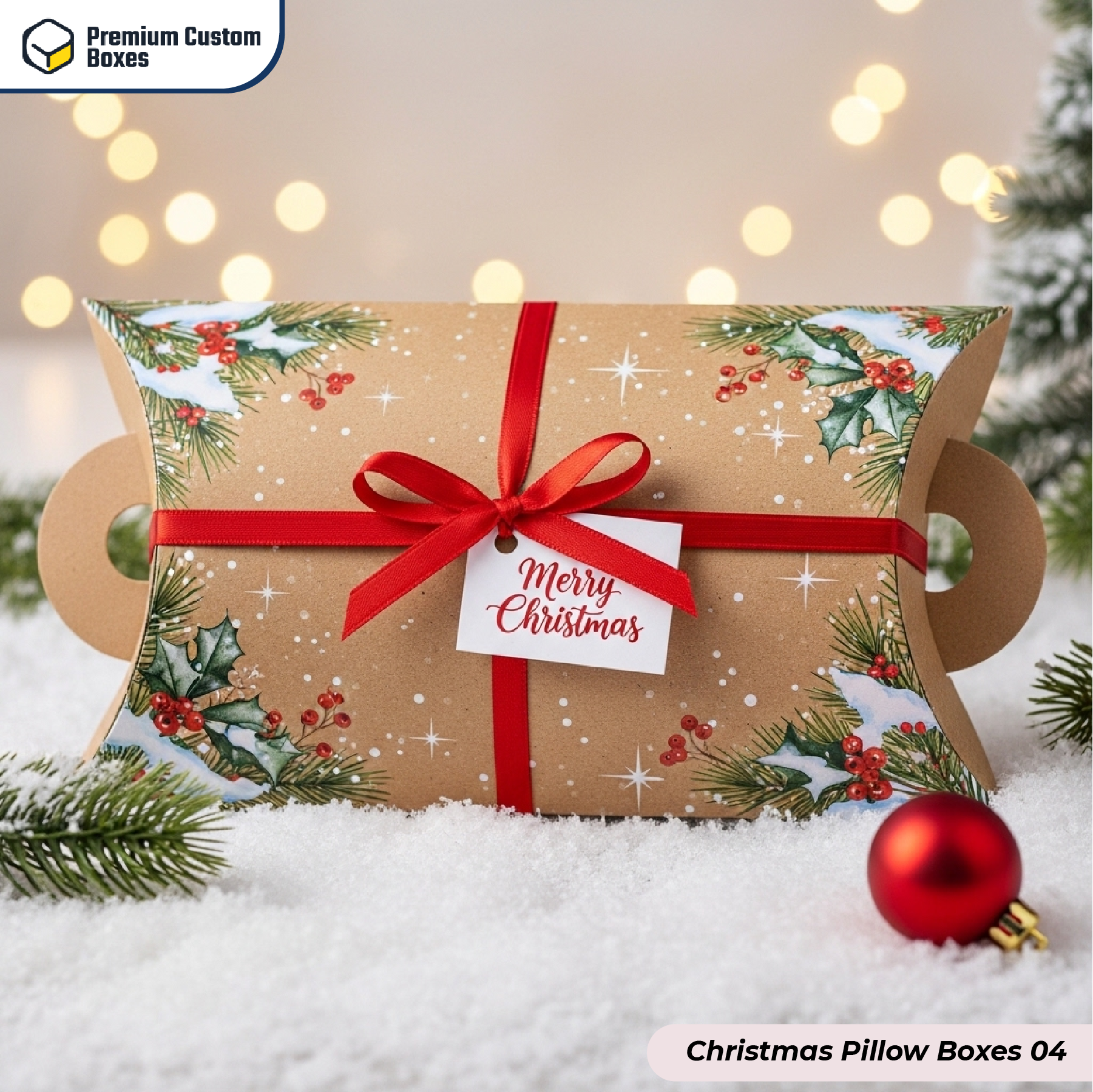 Custom Christmas Pillow Boxes
