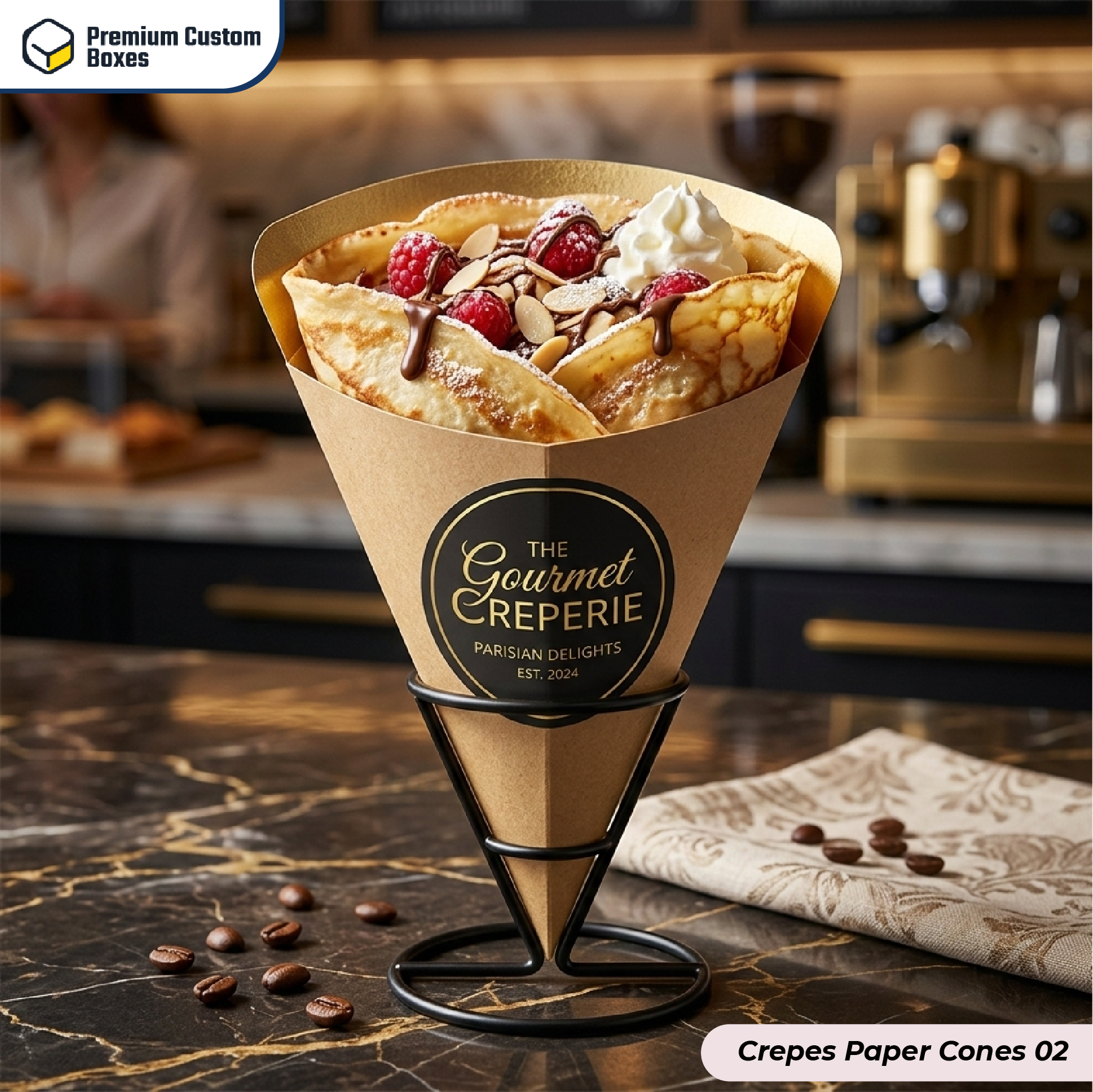 Custom Crepes Paper Cones