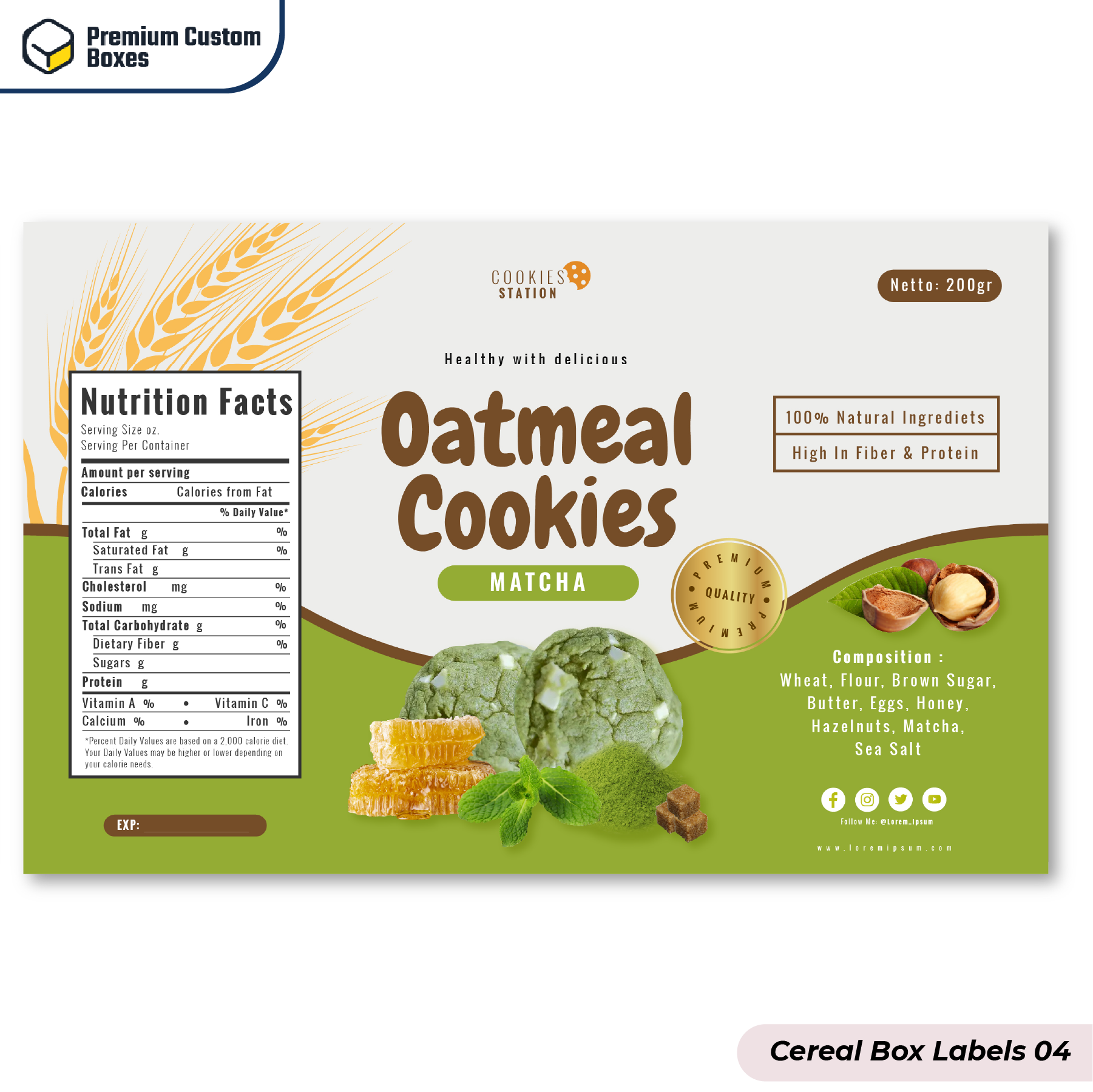 Custom Cereal Box Labels