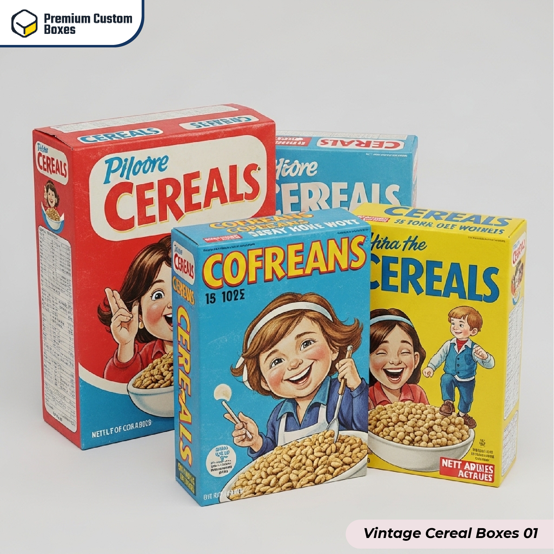 Custom Vintage Cereal Boxes