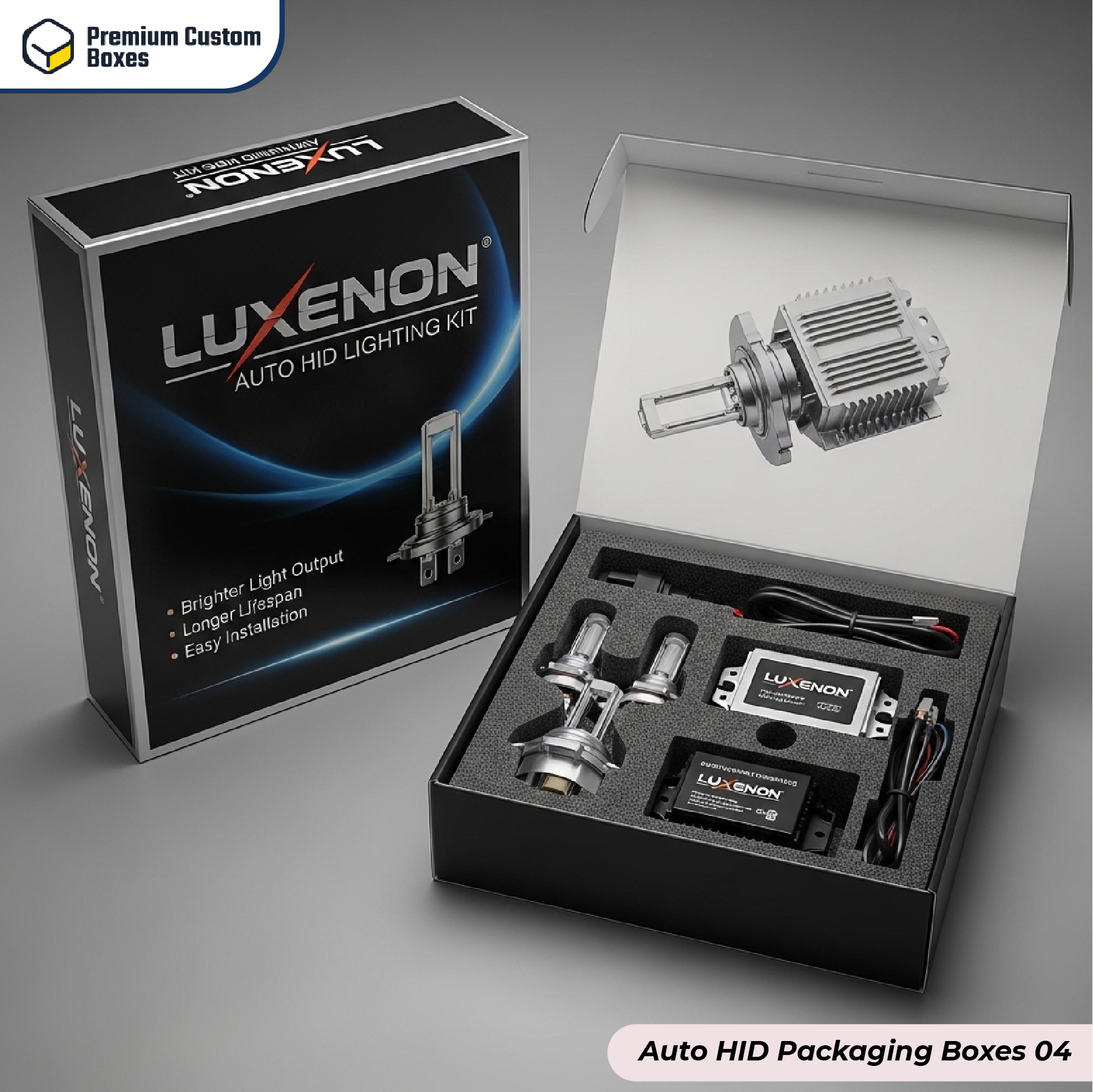 Custom Auto HID Packaging Boxes