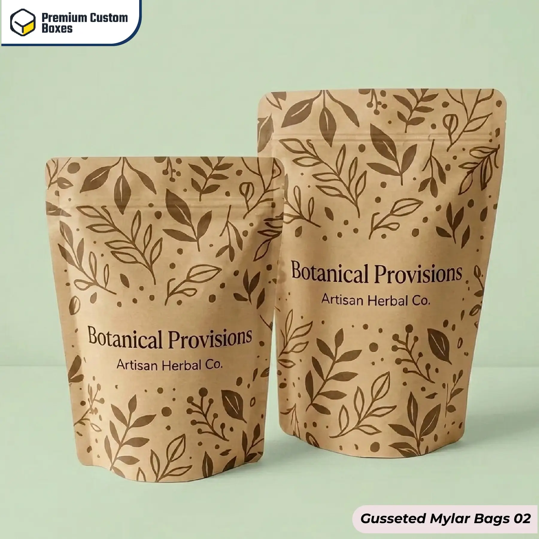 Custom Gusseted Mylar Bags