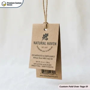 Custom Fold Over Tags Wholesale