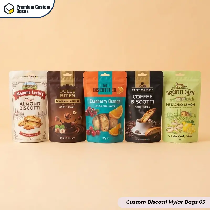 Custom Biscotti Mylar Bags
