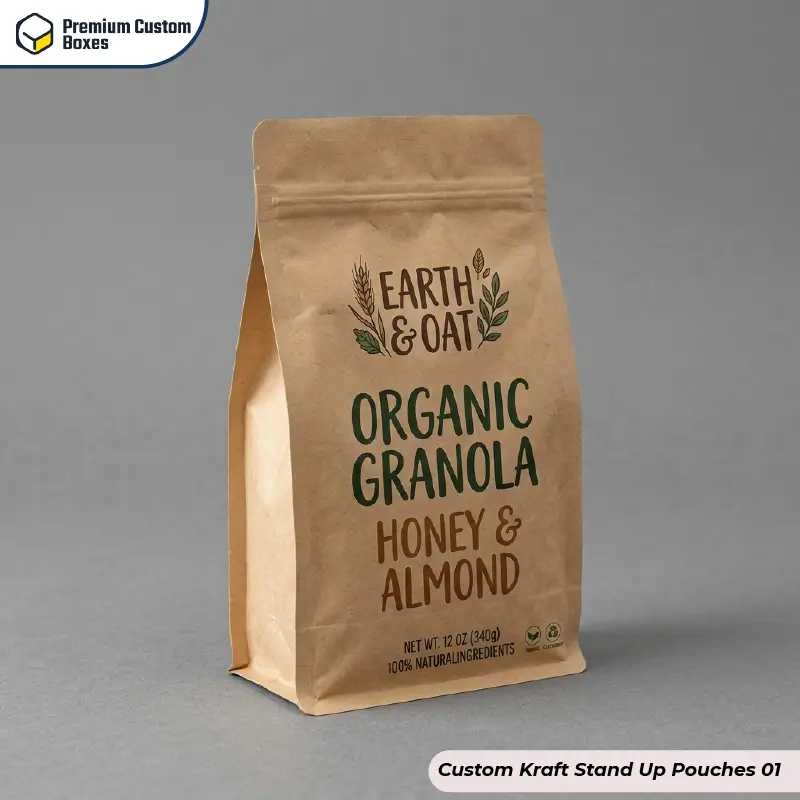 Custom Kraft Stand Up Pouches
