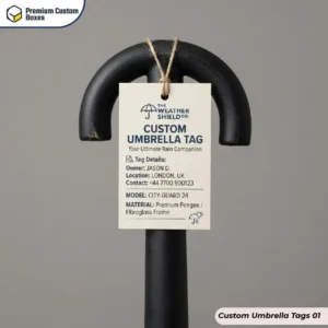 Custom printed umbrella tags